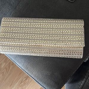 aldo silver and gold clutch